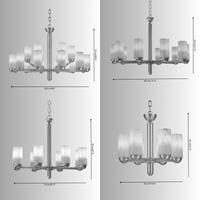Four size options of the Alabaster Anima chandelier including double and single tier