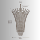 Plaza Crown Crystal Chandelier CAD drawing with dimensions, front elevation and adjustable chain suspension