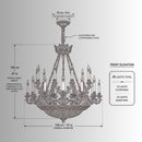 CAD elevation drawing of Opéra Noir Majesté chandelier with 130 cm diameter, 120 cm height and 25 lights.