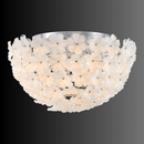 White Murano-style floral flush mount chandelier with stainless steel frame, HDLS Lighting design.