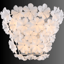 Murano-style floral wall sconce in white glass, luxury designer wall lighting by HDLS Lighting.