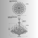 Élysée Couronne Royale Chandelier by HDLS Lighting CAD front and top view drawing.
