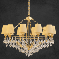 Luxury Italian-inspired chandelier handcrafted in gold-plated copper with Murano-style glass.