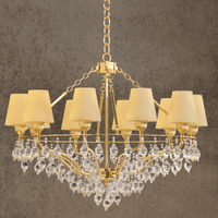 Handcrafted gold and ivory chandelier with Murano-style glass and 18K copper frame by HDLS Lighting Ltd.