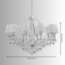 Size reference for Luce Regale Avorio Classica chandelier showing 95cm width and 82cm height.
