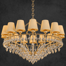 Detailed view of handcrafted Murano-style glass and gold-plated copper from HDLS Lighting Ltd chandelier.