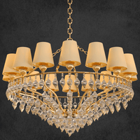 Detailed view of handcrafted Murano-style glass and gold-plated copper from HDLS Lighting Ltd chandelier.