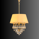 Luxury Italian pendant with gold-plated copper frame and Murano-style glass crafted by HDLS Lighting Ltd