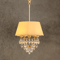 Handcrafted 18K gold-plated pendant light with Murano-style glass and ivory shade by HDLS Lighting Ltd