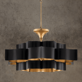 HDLS.Lighting Midnight Flair Chandelier Matt black and gold finish