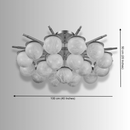 Alabaster Avelina chandelier dimensions 100cm diameter and 50cm height semi-flush mount.