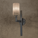 Architectural Spanish alabaster wall light in matt brown solid copper for staircases and foyers.