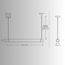 Technical diagram of Alabaster Lumen pendant showing 100cm (39.3") length, 7cm diameter, and adjustable 100cm cable drop.