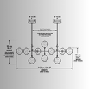 Alabaste Oris Linear Chandelier CAD drawing with measurements in metric and imperial
