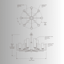 CAD drawing of Alabaster Strata chandelir