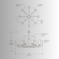 CAD drawing of Alabaster Strata chandelir