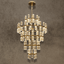 Athena Royale tiered crystal chandelier in polished gold with luxury crystal for grand foyer and double-height interiors