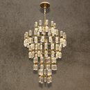 Athena Royale tiered crystal chandelier in polished gold with luxury crystal for grand foyer and double-height interiors