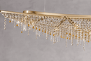 Aurelio Wave crystal chandelier close-up with Asfour crystals and 18K gold-plated frame by HDLS