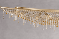 Aurelio Wave crystal chandelier close-up with Asfour crystals and 18K gold-plated frame by HDLS
