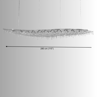 280cm (110") long grand scale linear chandelier designed for luxury dining tables and kitchen islands