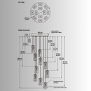 Technical drawing of Aurora Lava chandelier with full measurements, adjustable drop height, canopy size.