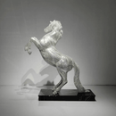AZAR monumental crystal stallion sculpture with Swarovski crystals on marble base, rear profile