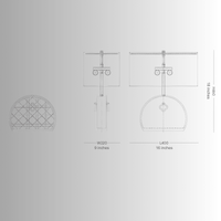 Bellmont luxury table lamp dimensions showing overall height, shade width, and base proportions for upscale interiors.