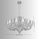 Cadogan luxury chandelier dimensions showing 120 cm diameter and 77 cm architectural composition