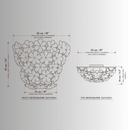 Camellia Fiorita wall sconce CAD drawing with front and top elevations and metric-imperial dimensions