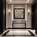 Chelsea collectible crystal artwork displayed in a refined luxury residential hallway interior