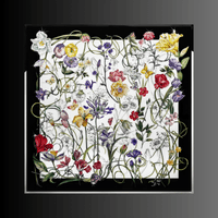Chelsea collectible Swarovski crystal artwork with floral composition in matte black gallery frame