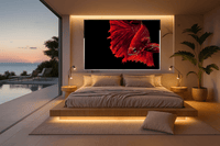 Crimson Sovereign in Luxury Interior – Statement Crystal Wall Art