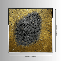 DIBA crystal wall art dimensions 120cm by 120cm with gold rays and dense crystal core