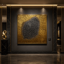 DIBA crystal artwork installed in luxury interior with dark marble and ambient lighting