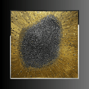 Framed DIBA crystal wall art with gold rays and 12,000 Swarovski crystals on dark background