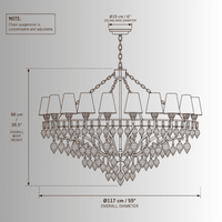 Luce Regale Donatello Grande chandelier CAD drawing with 117 cm diameter and adjustable chain