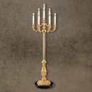 French Empire floor candélabre in 24K gold-plated copper with seven lights, designed for luxury interiors