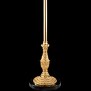 Ornate French Empire floor candélabre base in 24K gold-plated copper with carved decorative motifs