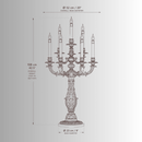 Élysée Candélabre Régence luxury table lamp CAD drawing with dimensions, 24K gold-plated classical candelabra design