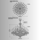 Élysée Couronne Royale Chandelier by HDLS Lighting CAD front and top view drawing.