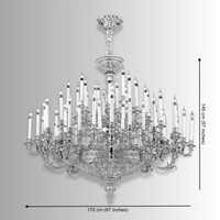 large gold chandelier 170cm diameter 145cm height, 68 light French Empire ceiling chandelier
