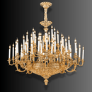 luxury gold chandelier with multi-tier design and candle lights for grand foyers and palace-inspired interiors