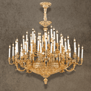 grand-scale French Empire chandelier in 24K gold with 68 lights for luxury estates and palatial interiors