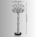Technical dimension drawing of French Empire candélabre floor lamp showing 220cm height and 80cm head diameter
