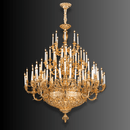 Monumental French Empire chandelier with 113 lights in 24K gold-plated copper for palace-style interiors.