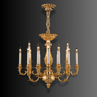luxury gold chandelier with candle-style lights, French Régence design for high-end interiors