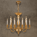 24K gold French Empire chandelier with 20 lights, classic ornate design for luxury interiors