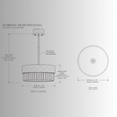 Florence Trapunto Lucea pendant chandelier CAD drawing with 40 cm diameter and adjustable drop