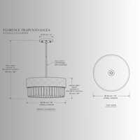 Florence Trapunto Lucea pendant chandelier CAD drawing with 40 cm diameter and adjustable drop